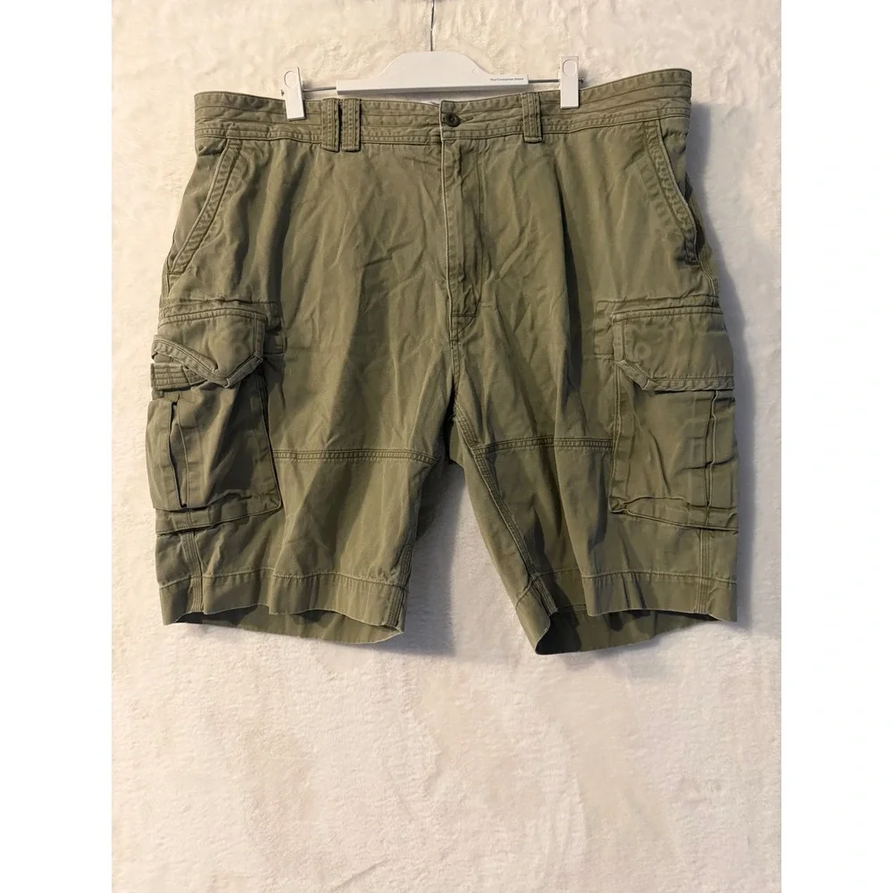 Polo Ralph Lauren Mens Cargo Shorts Size 44 Green Cotton Twill Utility Relaxed